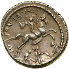 P. Fonteius P. f. Capito. Silver Denarius (3.96 g), 55 BC. EF - 2