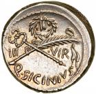 Q. Sicinius. Silver Denarius (4.0 g), 49 BC.. EF - 2