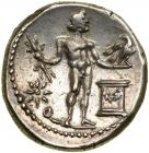 L. Cornelius Lentulus and C. Claudius Marcellus. Silver Denarius (3.98 g), 49 BC.. EF - 2