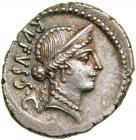 Mn. Cordius Rufus. Silver Denarius (3.92 g), 46 BC.. EF
