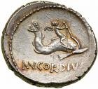 Mn. Cordius Rufus. Silver Denarius (3.92 g), 46 BC.. EF - 2