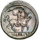 L. Valerius Acisculus. Silver Denarius (3.54 g), 45 BC.. EF - 2