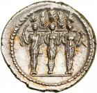 P. Accoleius Lariscolus. Silver Denarius (3.95 g), 41 BC.. EF - 2