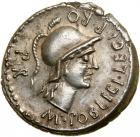 Cnaeus Pompey Jr. Silver Denarius (3.92 g), 46-45 BC.. EF