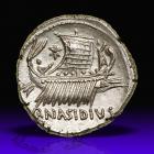 Sextus Pompey, younger son of Pompey the Great, Silver Denarius (3.44 g), 42-38 BC.. EF - 2