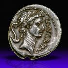 Julius Caesar. Silver Denarius (3.77 g), 44 BC.. EF