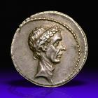 Julius Caesar. Dictator from 49 BC, assassinated 44 BC. Silver Denarius (3.89 g), 43 BC. EF