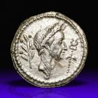Julius Caesar. Silver Denarius (3.9 g), 42 BC.. EF