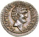 Mark Antony & Octavian. Silver Denarius (3.76 g), 41 BC.. EF
