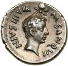 Augustus, with Divus Julius Caesar. Silver Denarius (3.9 g), 27 BC-AD 14.. EF - 2
