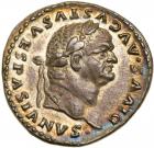 Divus Vespasian. Silver Denarius (3.48 g), died AD 79.. EF