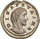 Diva Paulina. Silver Denarius (2.5 g), died ca. AD 235.. EF