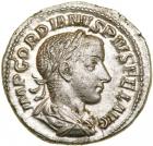 Gordian III. Silver Denarius (3.40 g), AD 238-244.. EF