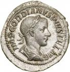 Gordian III. Silver Denarius (3.1 g), AD 238-244.. EF