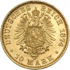 German States - Prussia. 10 Marks, 1874-A. AU - 2