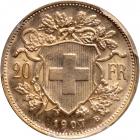 Switzerland. 20 Francs, 1907-B. PCGS MS64 - 2