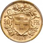 Switzerland. 20 Francs, 1912-B. PCGS MS64 - 2