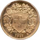 Switzerland. 20 Francs, 1925-B. PCGS MS64 - 2