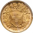 Switzerland. 20 Francs, 1926-B. PCGS MS66 - 2