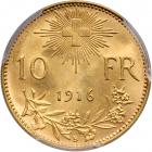 Switzerland. 10 Francs, 1916-B. PCGS MS65 - 2