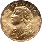 Switzerland. 20 Francs, 1927-B. NGC MS67