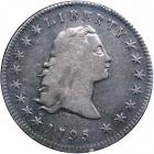 1795 Flowing Hair Dollar. 3 leaves beneath each wing. ICG VF30