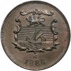 British North Borneo. ½ Cent, 1886-H. ANACS PF63 - 2