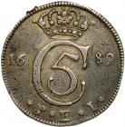 Norway. Krone (4 Mark), 1689- PG /PEI. VF