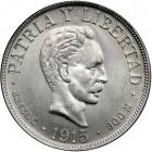 Cuba. Platinum 20 Pesos, 1915. BU