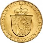 Liechtenstein. 25 Franken, 1956. NGC MS65 - 2