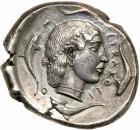 Sicily, Syracuse. Second Democracy. Silver Tetradrachm, 466-405 BC. EF - 2