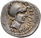 Cnaeus Pompey Jr. Silver Denarius (4.1 g), 46-45 BC. VF