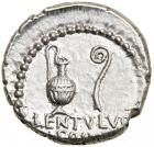 C. Cassius Longinus. Silver Denarius (4.6 g), 42 BC. AU - 2