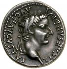 Tiberius. Silver Denarius (3.9 g), AD 14-37. EF