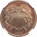 1866 Two Cents. NGC PF65