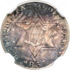 1857 Silver Three Cents. NGC MS66