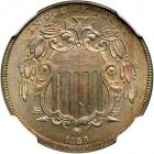 1866 Shield Nickel. NGC MS66