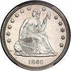 1860 Liberty Seated Quarter Dollar. PCGS PF65