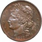 1877 Pattern Half Dollar. Copper, reeded edge. NGC PF67