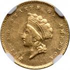 1855-C $1 Gold Indian. NGC MS62