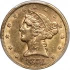 1874-CC $5 Liberty. PCGS AU55