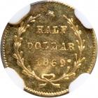 1869 Half Dollar Round. NGC MS62 - 2