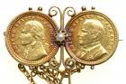 1903. Jefferson and McKinely Gold Dollar Pin and Chain