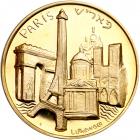 Israel. Paris and Jerusalem, Official Award Gold Medal, 1990. BU