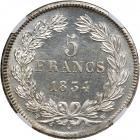 France. 5 Francs, 1834-W. NGC MS64 - 2