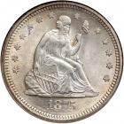 1875-S Liberty Seated Quarter Dollar. NGC MS63