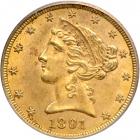 1891-CC $5 Liberty. PCGS MS62