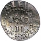 1652 Massachusetts Pine Tree Threepence Noe-34 Rarity-4. PCGS AU55 - 2