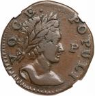 1760 Voce Populi Halfpenny with P Before Face Nelson-12 Rarity-4. NGC EF45