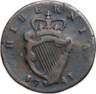 1741 Counterfeit Irish Halfpenny VF20 - 2